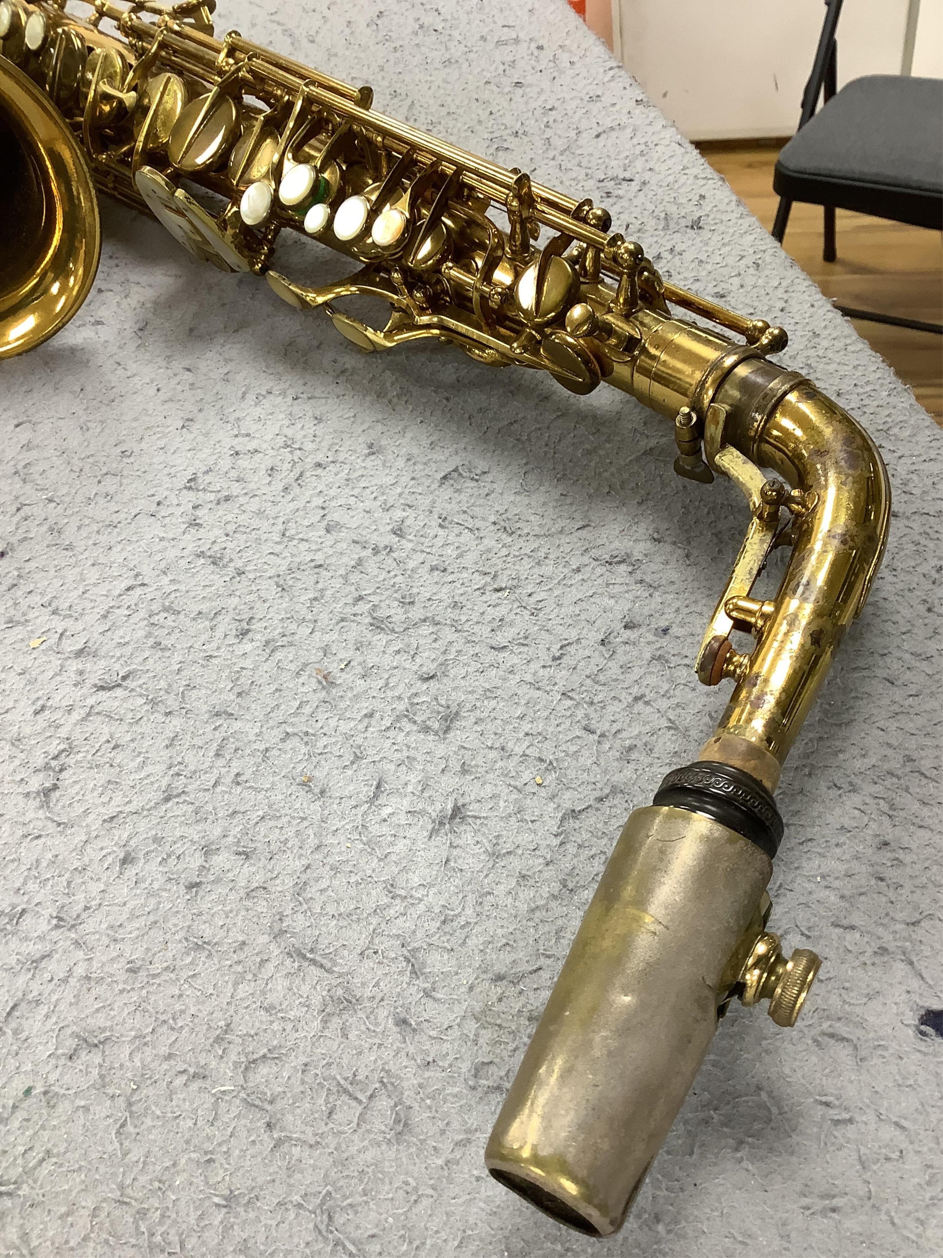 A cased Pennsylvania Special alto saxophone (pads are understood to have been replaced). Condition - fair to good.